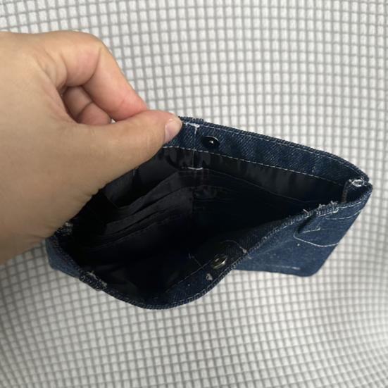 Faltbare Kurze Jeans Geldbörse Retro Jeans Kartenetui Bargeld Münzbörse mit Mehreren Kartenfächern Fächern Geschenk für Männer Frauen