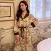 Silk Sheen Women's Luxurious Gold Velvet Winter Robe Pajamas