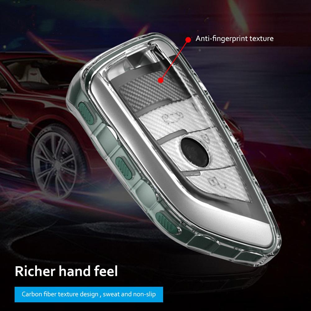 TPU Transparent Car Key Case Cover Holder Shell Fob Remote Key Protector Bag For BMW F20 G20 G30 X1 G05 X6 X7 Car Accessories