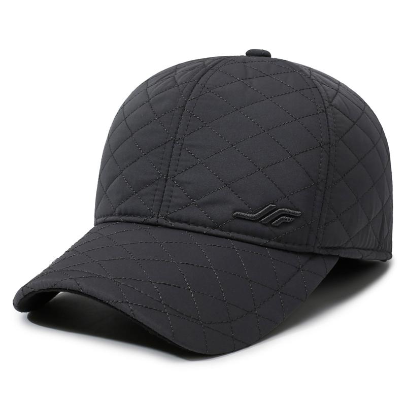 Autumn Winter Baseball Cap Men s Ear Protection Cap Thick Windproof Warm Cap Outdoor Sports Cap серый