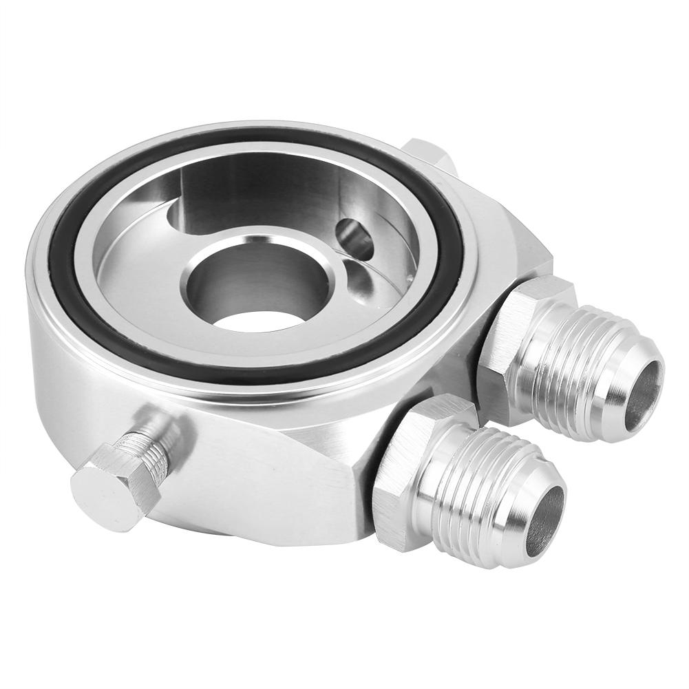 M20 X 1.5 Aluminum Oil Filter Cooler Plate Adapter 1/8 NPT Oil Cooler Kit Silver