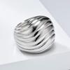 Wave Pattern French Titanium Steel Ring for Women Exaggerated Personality Advanced and Versatile Hand Jewelry