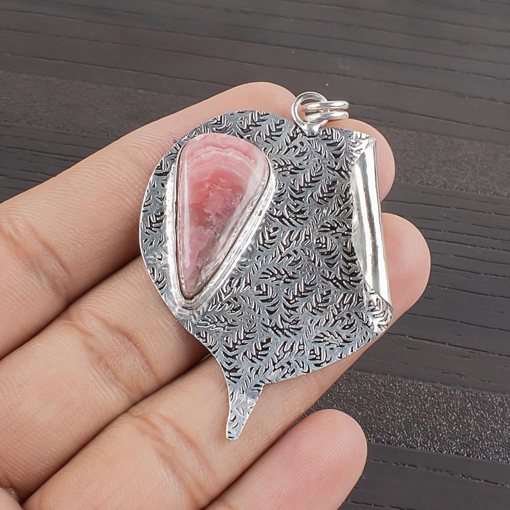 Natural Rhodochrosite Gemstone 925 Sterling Silver Jewelry  Pendant 2.09  AJP-2386