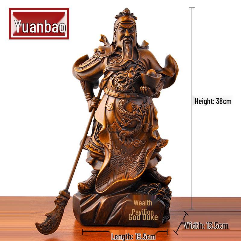 Wealth-Bringing Guan Gong Statue: Martial God Figurine for Home or Office Decor