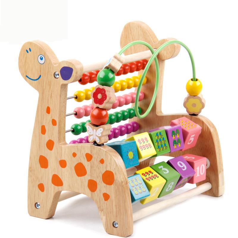 Multifunctional Wooden Abacus & Bead Maze for Baby's Hand-Eye Coordination and Early Education