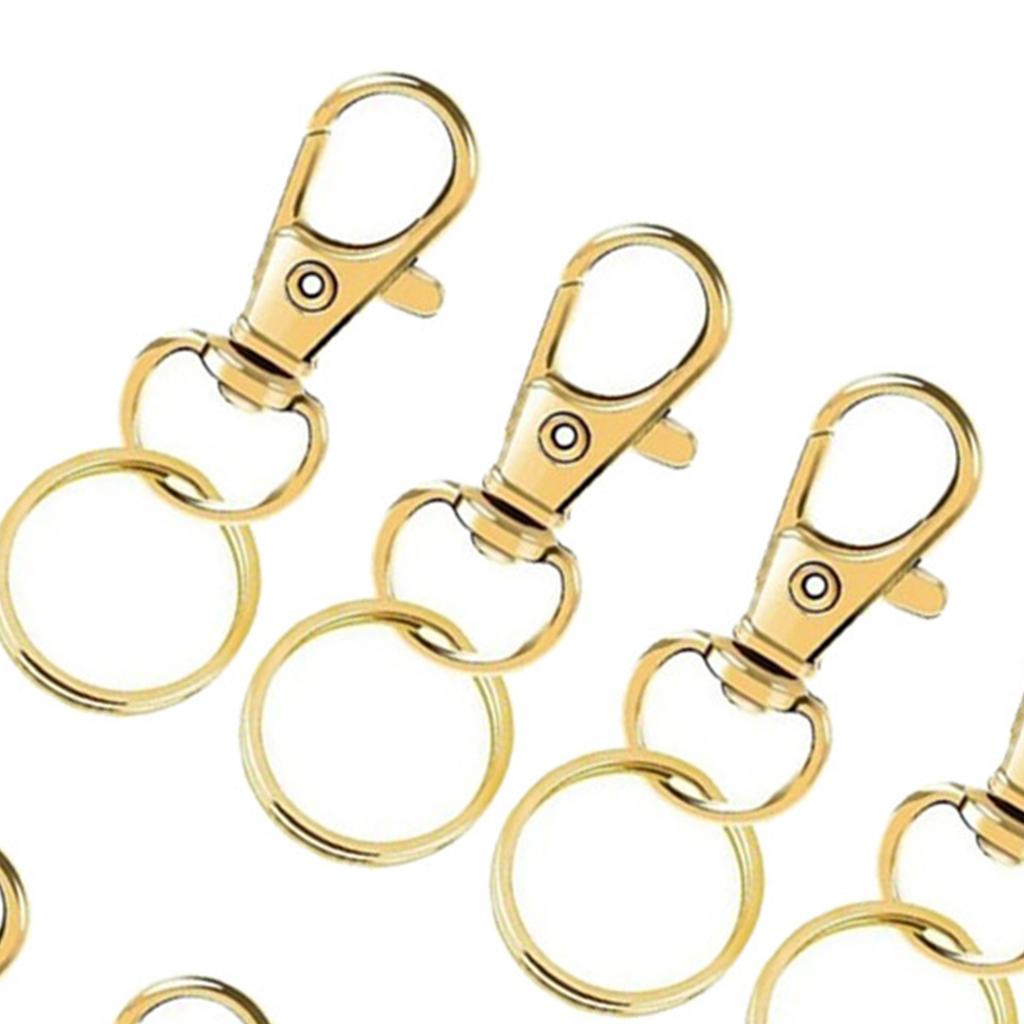 40PCS Metal Lobster Clasp 360 Degree Rotation Gold DIY Lobster Clasp for Handbags Wallets Jewelry Key Chains