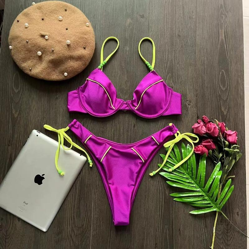 New Sexy Push up Bikini Set Swimsuit Women's low-waist Swimwear For Female Two Piece Beachwear 2025 Bathing Suit