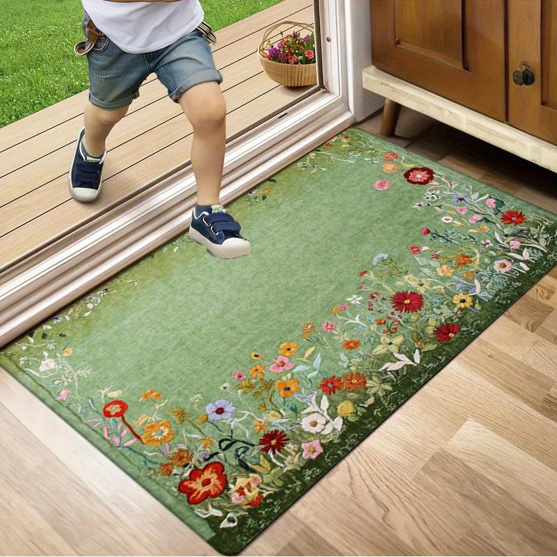 Cottagecore Floral Garden Welcome Doormat for Front Door Entrance Mat Outdoor House Decor Rug Mat Waterproof Entryway Matting