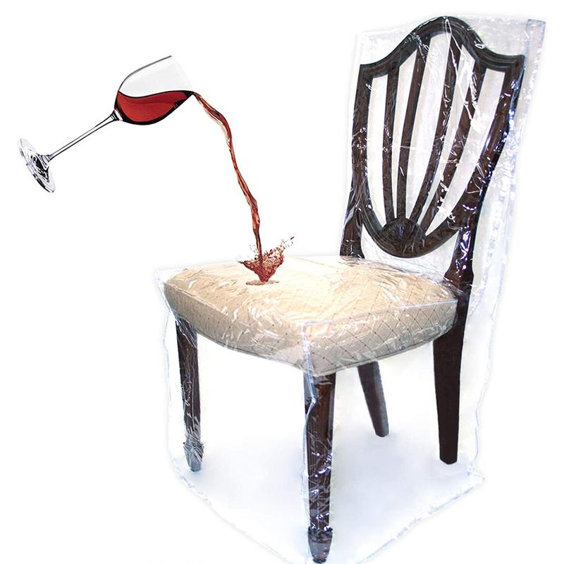 Waterproof Platstic PVC Clear All Dining Chair Slipcover Protector Away From Dust and Claws