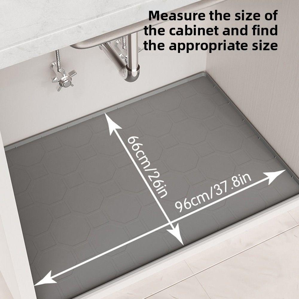 34" x 22" Under Sink Mat Silicone Sink Tray Multi-functional Pet Feeding Mat  for Kitchen Bathroom