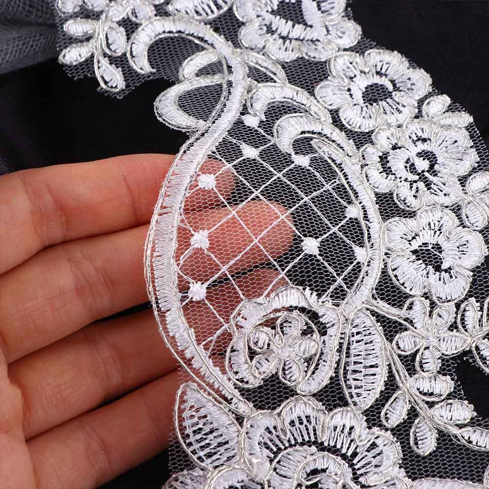 Artistic DIY Bride Sewing Wedding Dress Lace Applique Lace Fabric Patch Embroidery