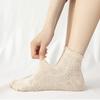6 Pairs Women Spring and Autumn Pure Cotton Five Finger Socks Retro Solid Color Lace Striped Split Toe Socks Vintage Comfortable Socks