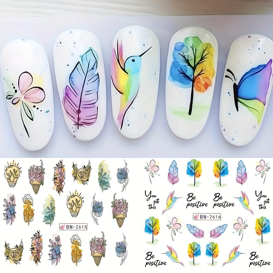 Nail Sticker Flower Water Transfer Nail Decal Wraps Nail Art Tips Manicure Decor