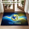 Crystal Velvet Square Rug Custom NameCardiff City Pattern Non Slip Home Floor Decor Rug