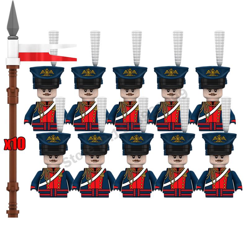 Medieval Military Building Blocks Napoleonic Wars Castle Knight Soldier Figures Weapons Guns British French Marshal Infantry Toy