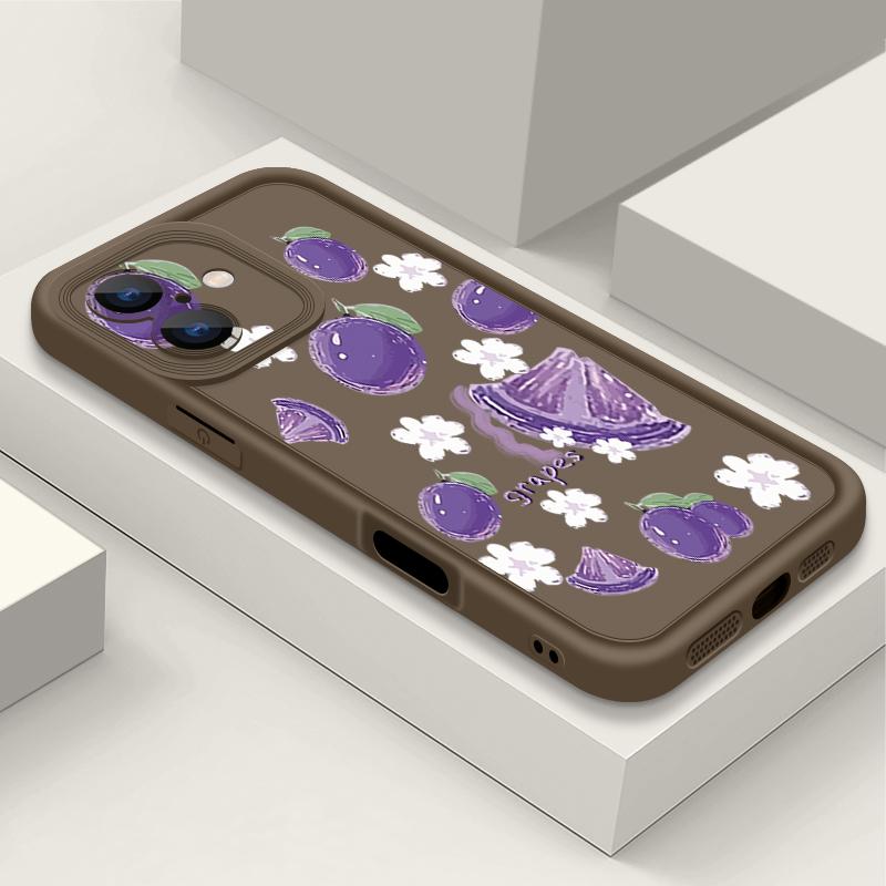 For iPhone 16 Pro Max Fruit Print Phone Case For iPhone 16e 15 14 13 12 Pro Max Plus 11 XR XS Flower Print Phone Case TPU Soft Shockproof Case Cover