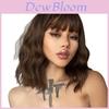 Curly Short Wig For Women Medium Length Corn Hot Noodle Roll Orange Full Head Cover