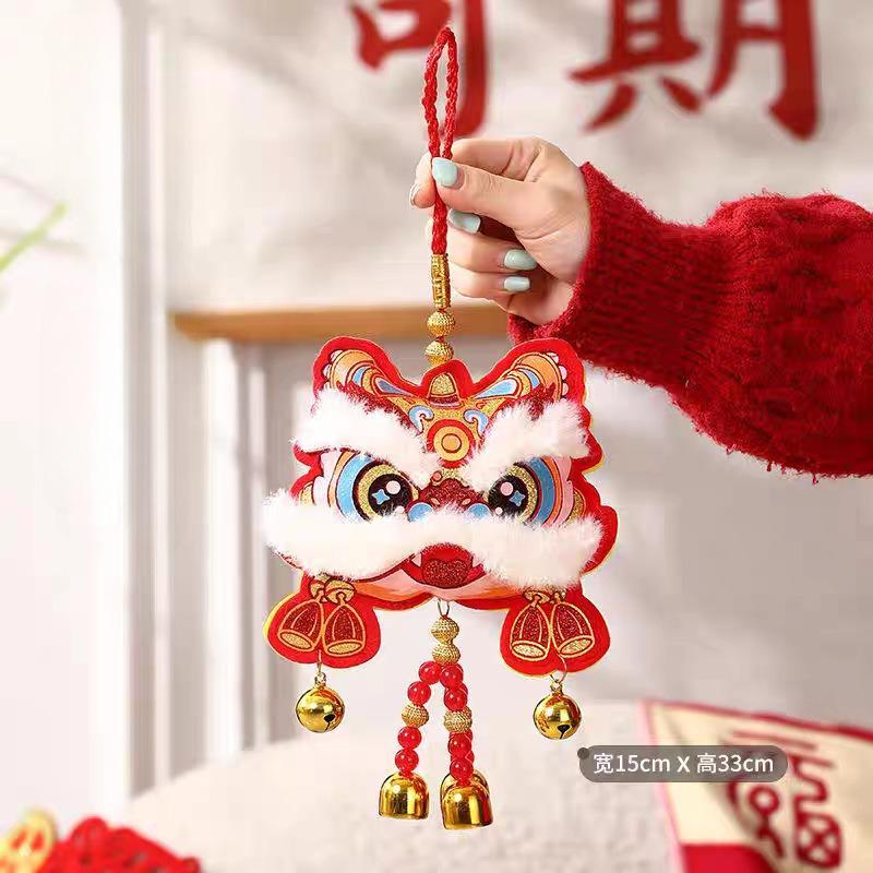 2026 Year of The Horse Festive Lion Dance Hanging Decoration New Spring Design Fu Character Wind Chime Ornament for Living Room