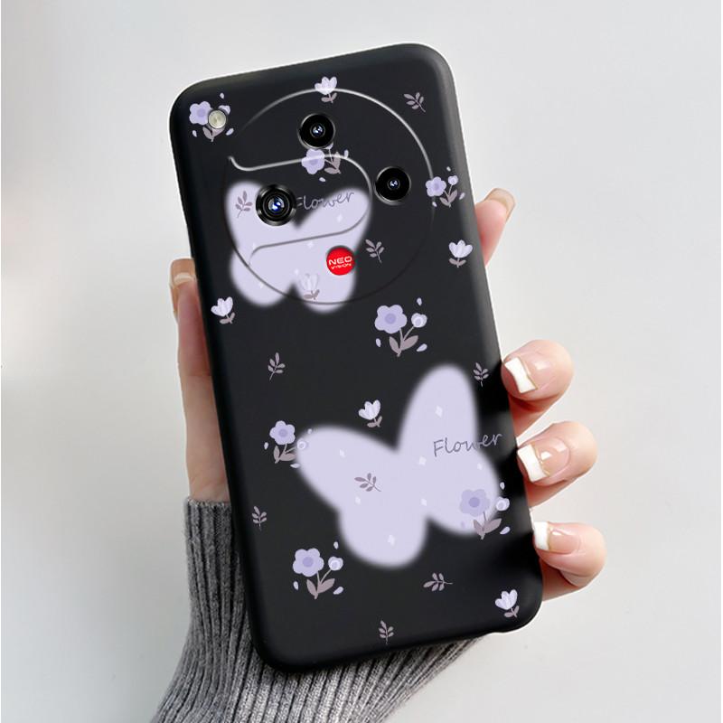 For Nubia Focus 2 5G Z2462N Case Luxury Fashion Butterfly Flowers Soft TPU Silicone Black Cover for ZTE Nubia Focus2 Phone Case