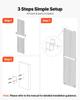 3 Packungen Gitterwandpaneele, 610 x 1828 mm Drahtgitterpaneele Displayständer, Wandmontiertes Kunst-Display-Regal, Schwarzes Kohlenstoffstahl-Wand-Gridwall für