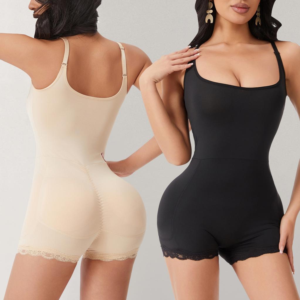 Women Bodysuit Shapewear Tummy Control Body Shaper Waist Slimming Sheath Butt Lifter Push Up Padded Fake Hip Shapers Corset