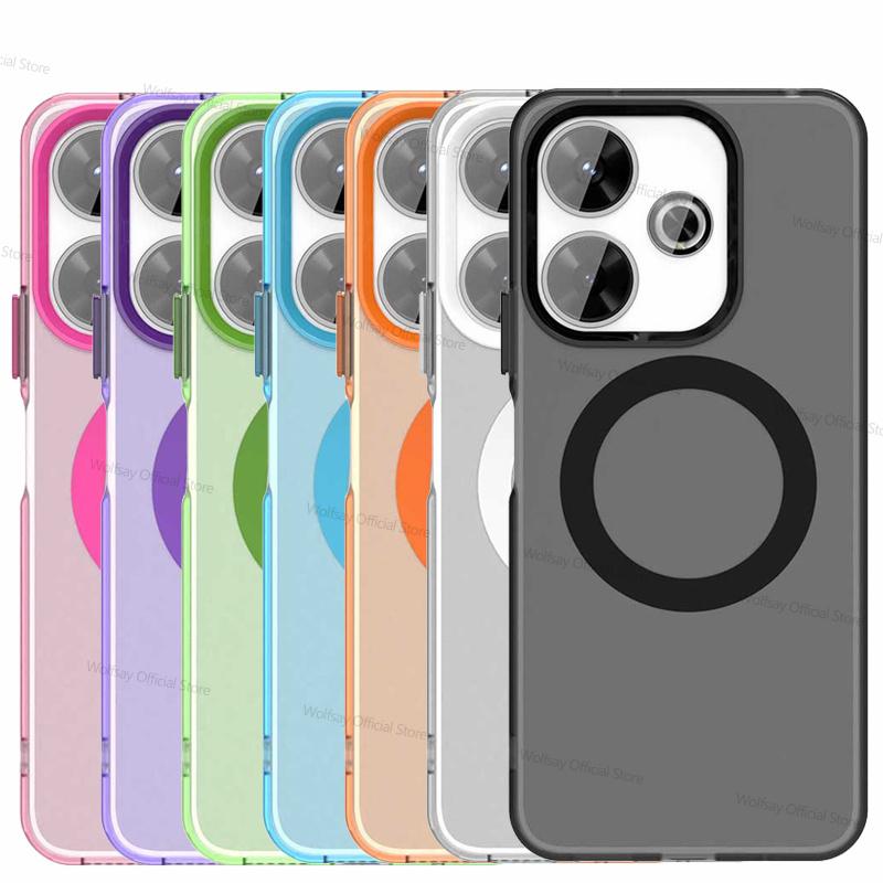 For Xiaomi Redmi 13x Case Magsafe Wireless Charging Cover For Xiaomi Redmi 13x Matte PC TPU Phone Bumper For Xiaomi Redmi 13x