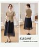 2026 Stylish Summer Dress Set for Middle-Aged and Elderly Women - Plus Size Short Sleeve Outfit