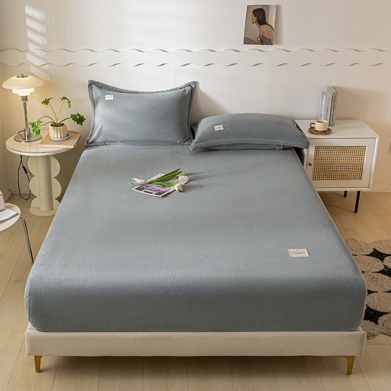 Herbst Winter Warm Spannbettlaken Flanell Weiche Bequeme Queen Bettlaken Dicker Korallenvlies Matratzenbezug Plüsch Bettlaken
