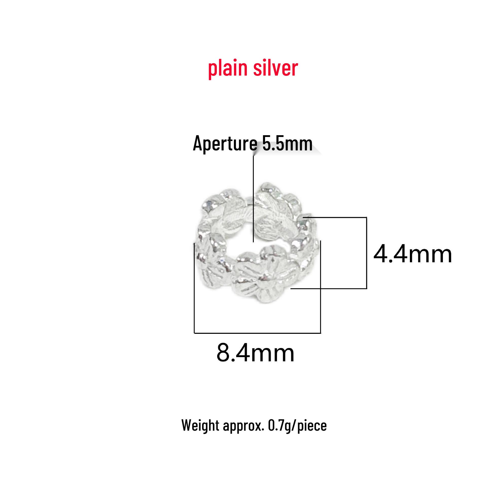 S999 Sterling Silver Gold-Plated Flower Spacer Beads for DIY Bracelets Large серебряный
