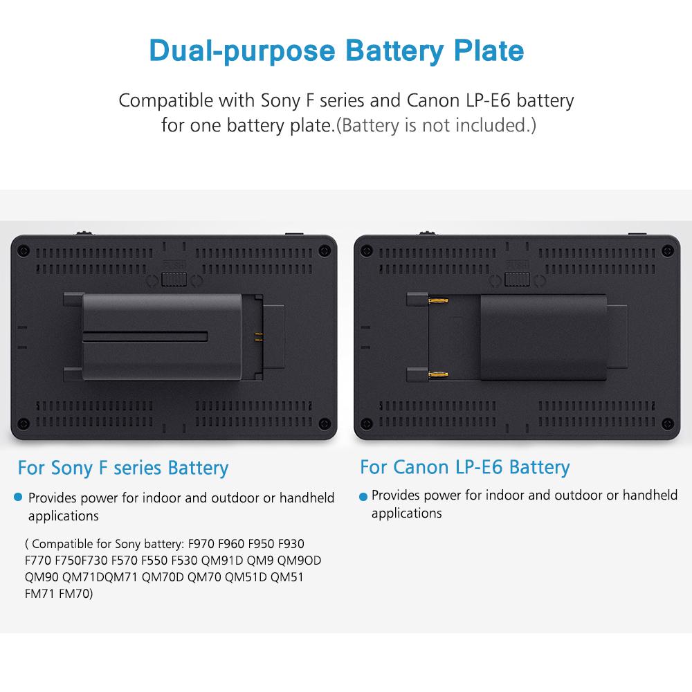 5.5 Inch On-Camera Field Monitor Kit 3D LUT Video Assist with Sunshade Tilt Arm Support 4K HD Input & Output