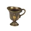 Anticient Royal Palace Mini Cup Ornament Trinket Antique Bronze Buddhist Holy Water Cup Figurine Brass Desktop Decoration