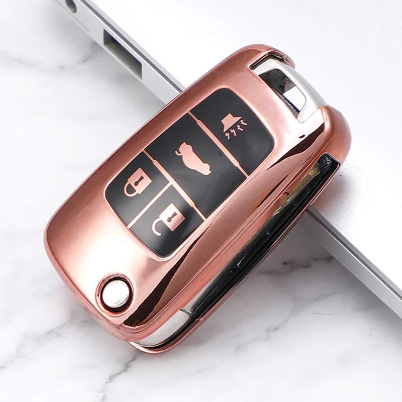 Soft TPU Key Cover Case for Chevrolet for Buick for Cruze Aveo Trax for Opel Astra Corsa Meriva Zafira Antara J 4 Buttons Key