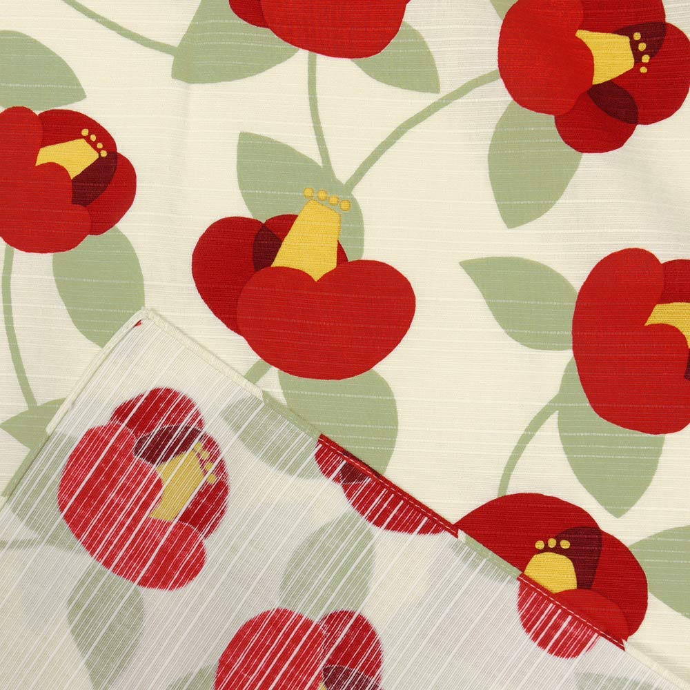 Hamamonyo Furoshiki Cloth Camellia (90cm) Off-White