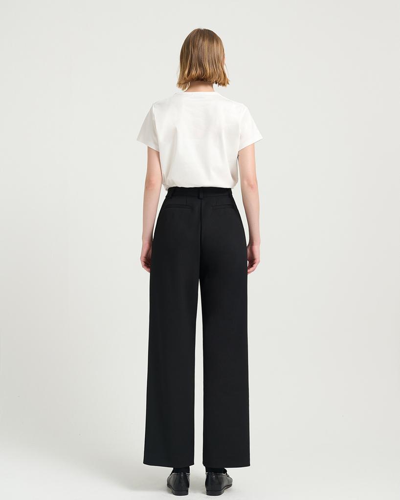 FORMATIVE Satin Back Stretch Wide Pants (Fmpt1024F)_Black
