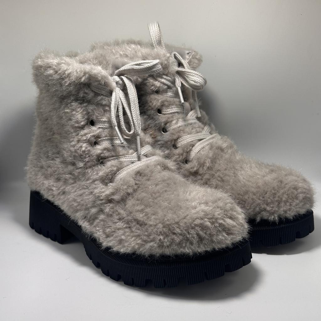 25 Autumn and Winter New Teddy Velvet Thick-soled Heightened Odd-headed Imitation Lamb Wool Snow Boots Women's Medium and Long Fluffy Boots