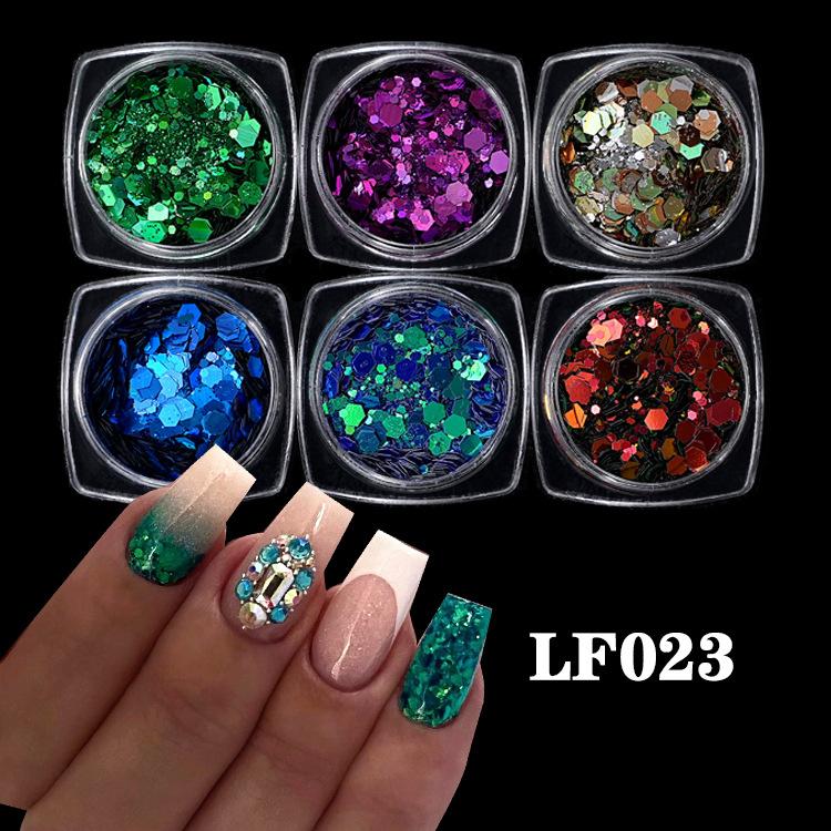 Nail Art Sequins Super Glitter Powder Symphony Combination Sequins Diy Nail Decoration 6 Color Set