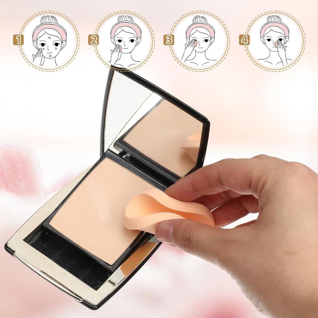 12PCS Round Makeup Sponges for Foundation, Facial Powder Puff Makeup Pads for Liquid Foundation Cream Powdes Concealer Blending Cosmetic Sponges for