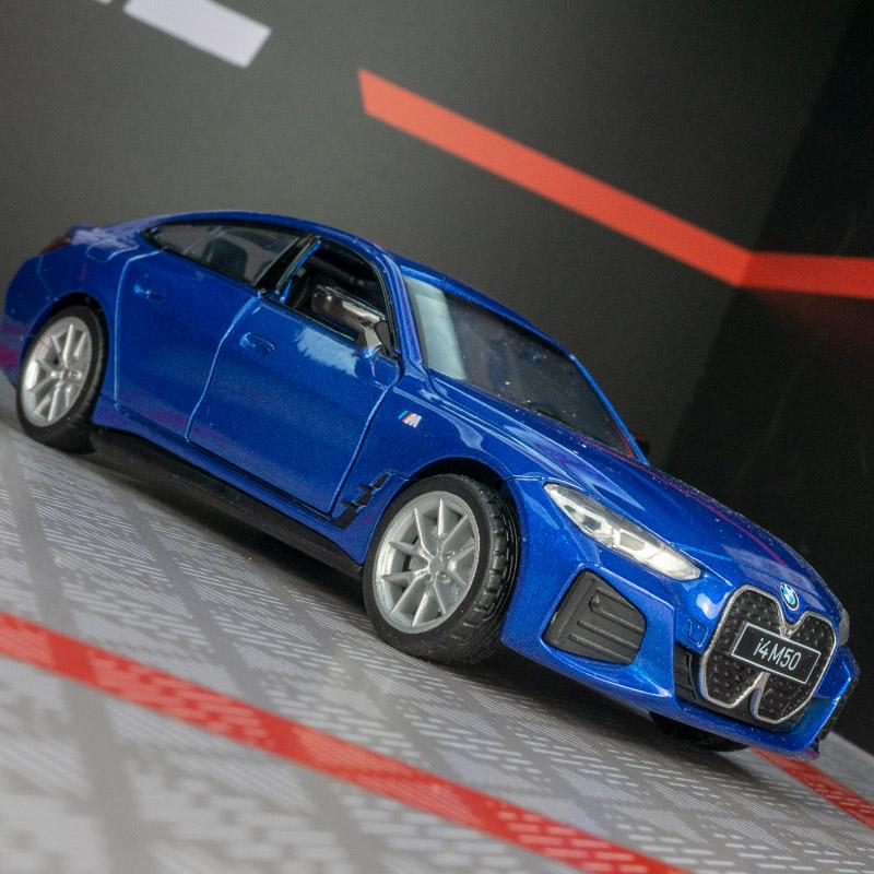 

1:34 BMW I4 M50 Supercar Alloy Model Car Toy Diecasts Metal Casting Sound and Light Car Toys For Children Vehicle синий