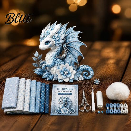 Beginner Craft Set Educational Supplies Fabric Sewing DIY Kit Dragon Patchwork Kit with Pre-cut Fabric