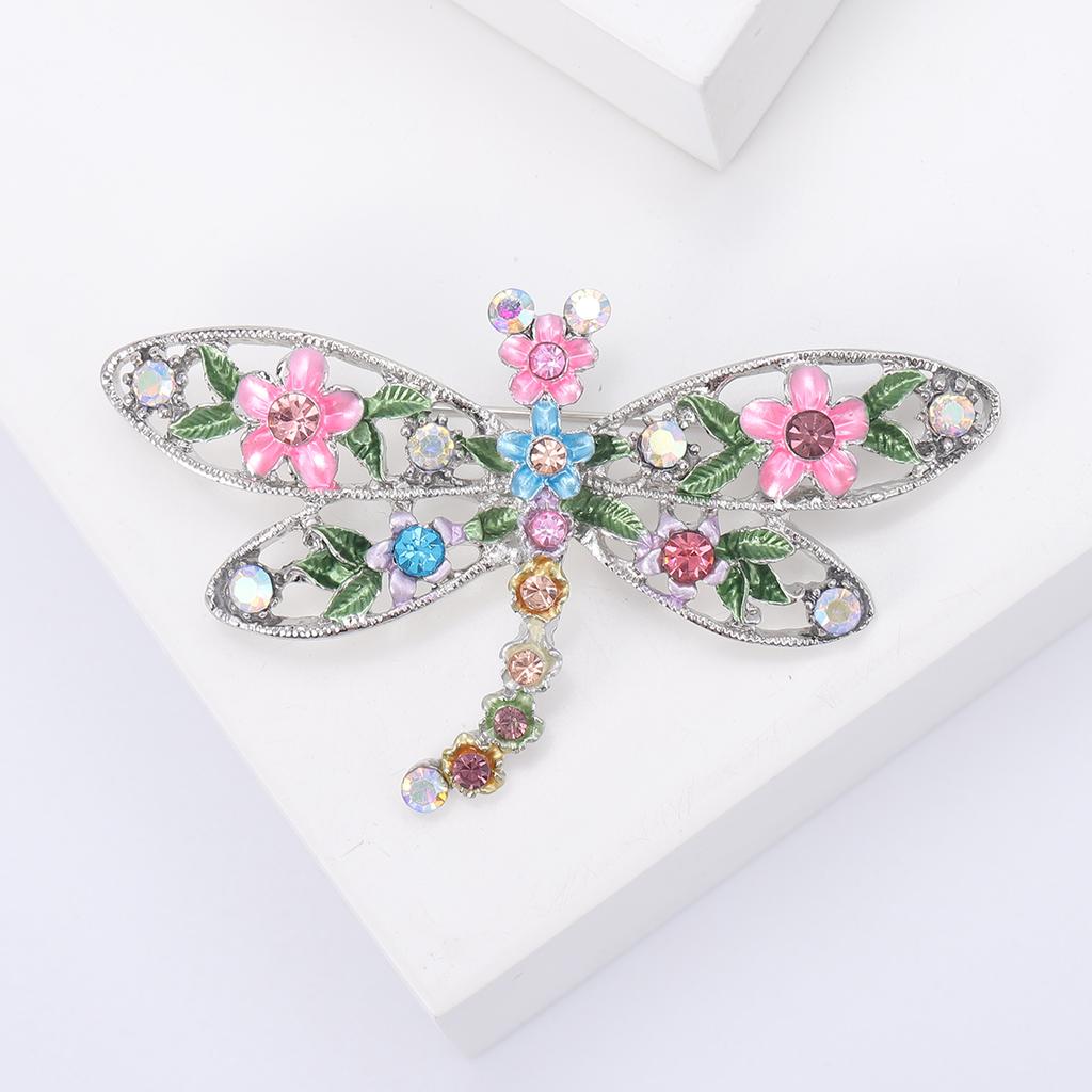 Luxury Rhinestone Dragonfly Brooches for Women Unisex Insect Pins Event Party Gifts New Backpack Decoration Clothes Accessories