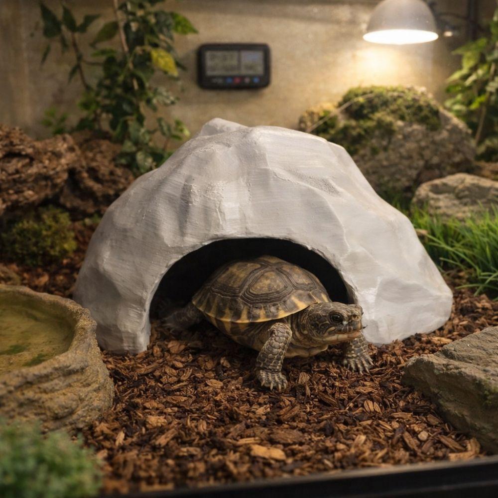 Lightweight Plastic 3D Printed Reptile Shelter Realistic Stable Reptile Habitat Artificial Terrarium Decor Aquarium Decoration