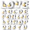 Original Copper 26 Letter A-Z Alphabet Heart Charms Beads Fit Bracelet Accessories Diy Charm Jewelry For Women Gift