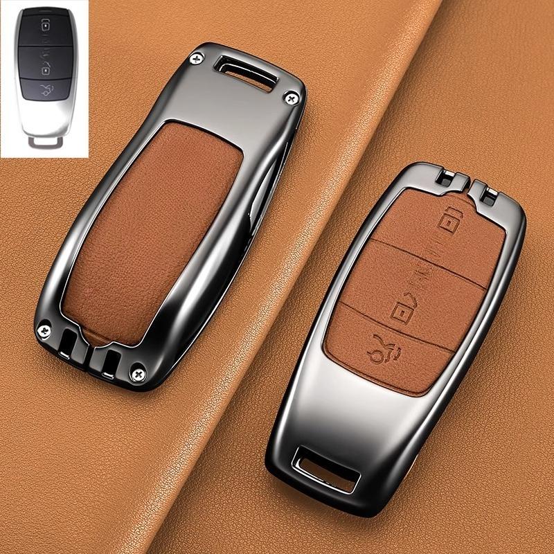 For Mercedes Benz new key protection case C260L shell E300L buckle A200L car glass/GLB/GLC/GLE high-end feel