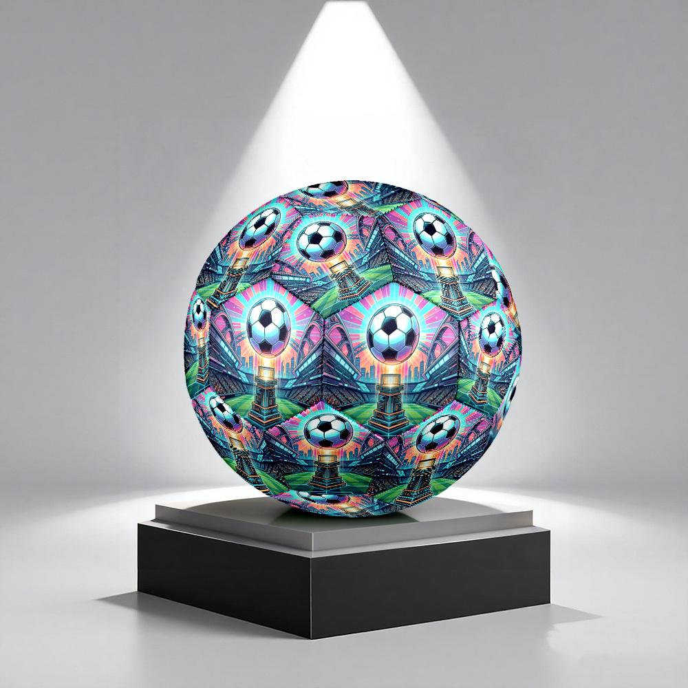 1pc Futuristic Soccer Trophy Size 5 Soccer Ball Professional Lightweight Durable Match Training Football Indoor &Outdoor Sports BallTraining Ball y57