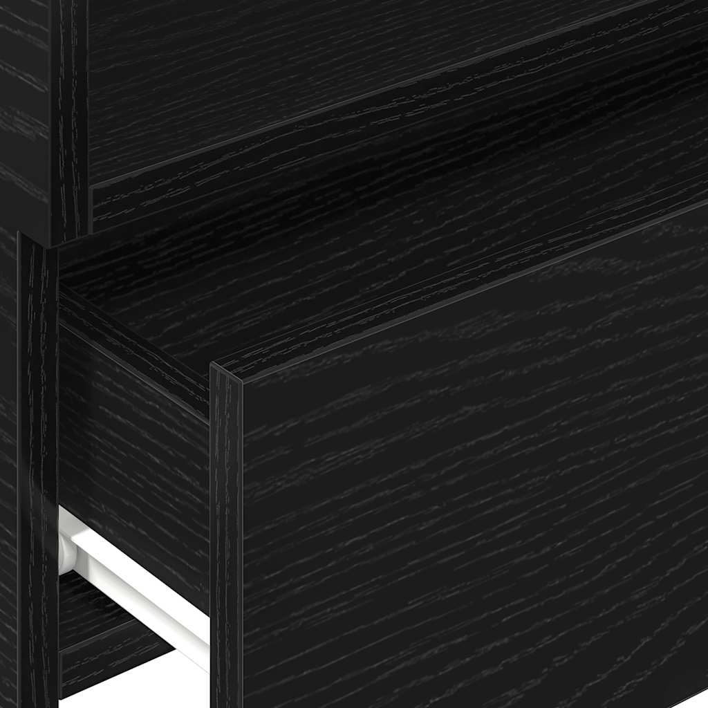 Wall Mounted Nightstand Black 45 x 26 x 28.5 cm