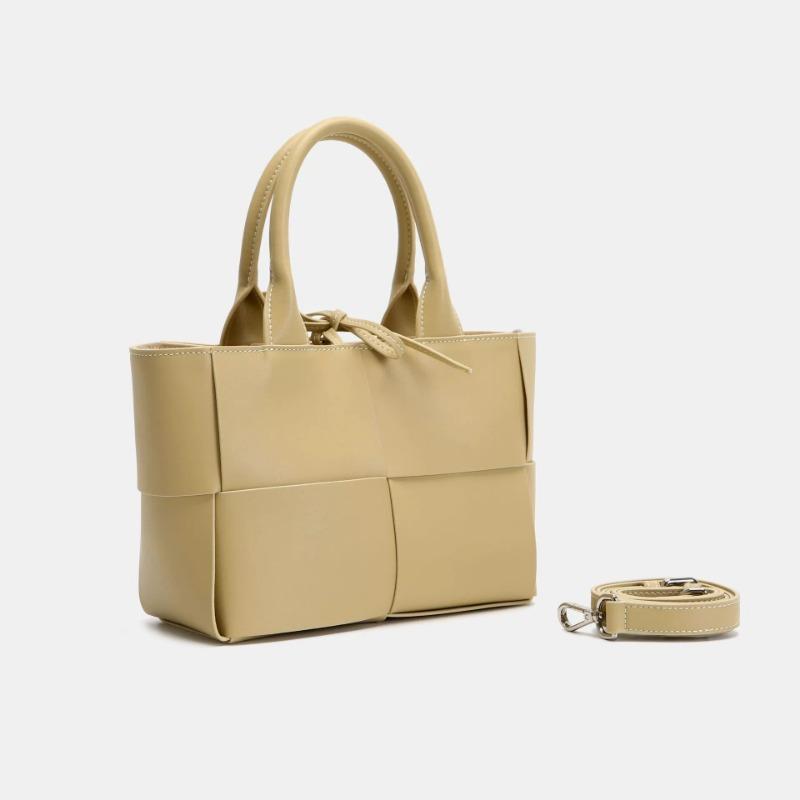 Jednoduchá módní ležérní kabelka s velkou kapacitou, tkaná taška tote z hovězí kůže, taška přes rameno