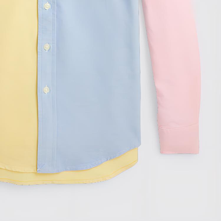 Polo Ralph Lauren Ss24 Color Block Embroidered Pony Single Breasted Point Collar Casual Long Sleeve Shirt Kids Shirts Multicolor CWPOWOVY6820455-999