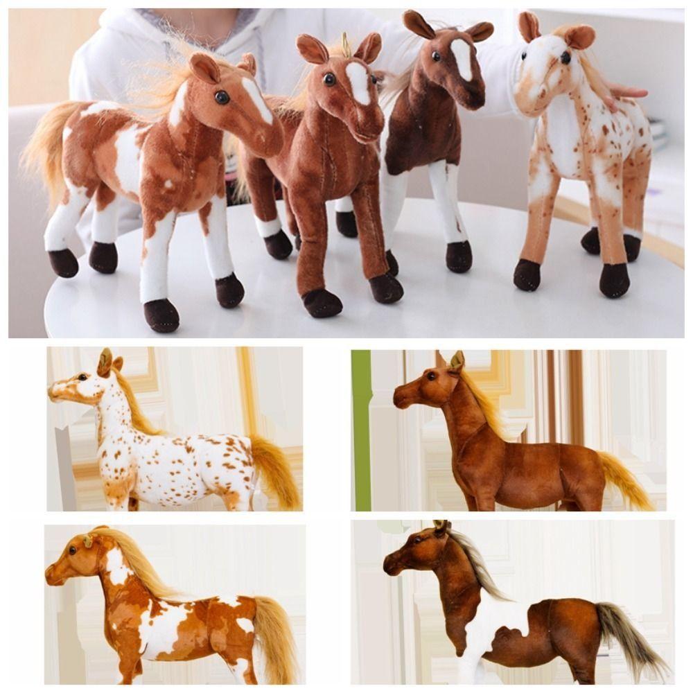 Plush Simulation Horse Plush Toys Stuffed Animal Simulation Horse Plush Doll  Children Toys