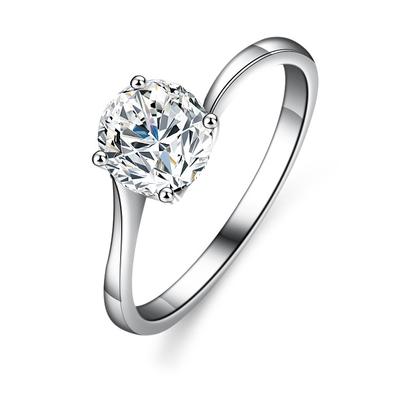 Anello moissanite colore D da donna in argento sterling 1 ct anello di fidanzamento classico anello nuziale regalo per la fidanzata