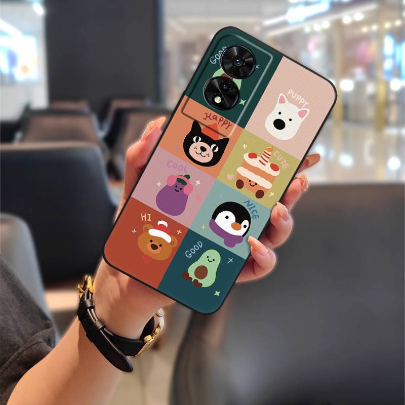 Dirt-resistant Silicone Phone Case For TCL 505/T509K/T5094 TPU Graffiti Waterproof Anti-dust Protective Animals Cartoon